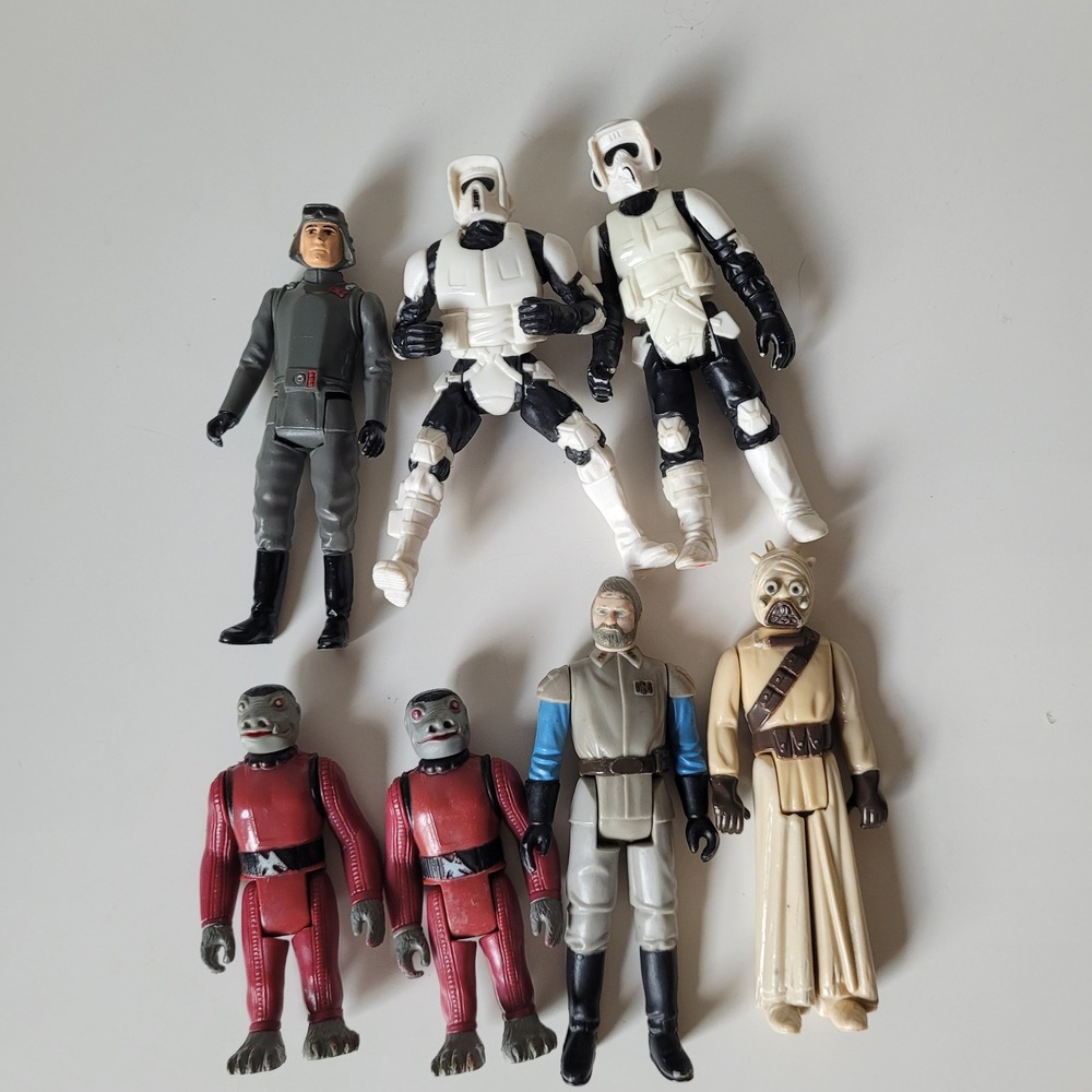 Kenner Star Wars Action Figure 7 Piece Lot Vintage Biker Scout Snaggletooth